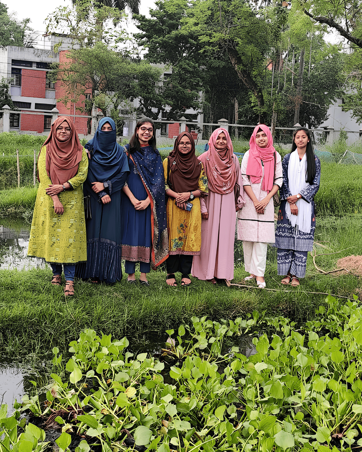 Agro-Feme Septet field site — floating vegetable gardens and waterway